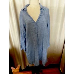 Blue shirt dress